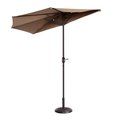 Villacera 9 ft. Outdoor Patio Half Umbrella with 5 Ribs - Brown 83-OUT5464